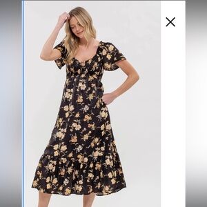 Floral Smocked Midi Dress